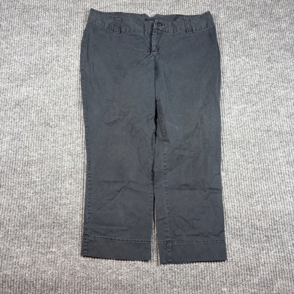 Unbranded Pants Womens Size 8 Black Crop Chino Cotton Spandex RN17730 UN1107216